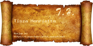 Tisza Henrietta névjegykártya